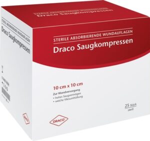 SAUGKOMPRESSEN 10x10 cm steril Draco