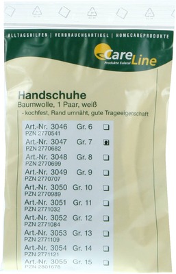 HANDSCHUHE Baumwolle Größe 7