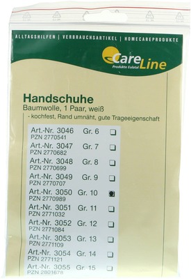 HANDSCHUHE Baumwolle Gr.10