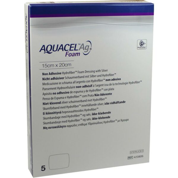 AQUACEL Ag Foam nicht adhäsiv 15x20 cm Verband