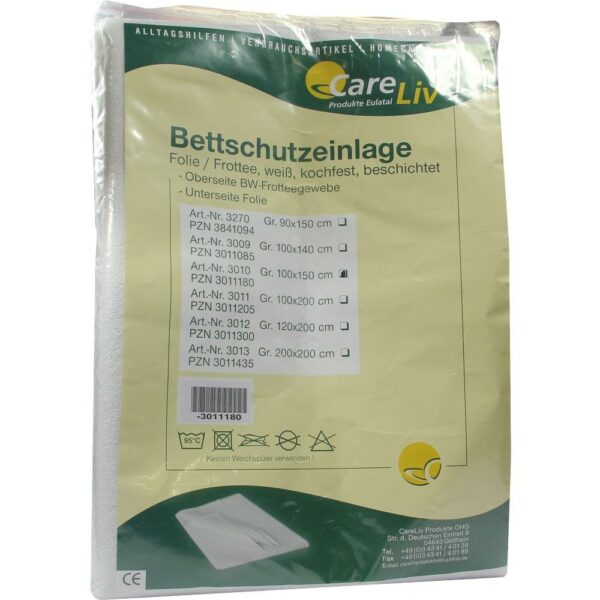 BETTSCHUTZEINLAGE Folie Frottee 100x150 cm