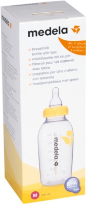 MEDELA Muttermilchflasche 250 ml mit Sauger M (mittlerer Fluss)