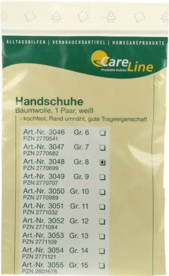 Handschuhe Baumwolle Größe 8