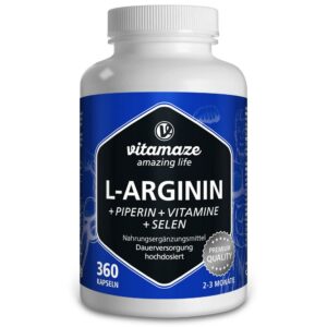 L-ARGININ 750 mg hochd.+Piperin+Vitamine