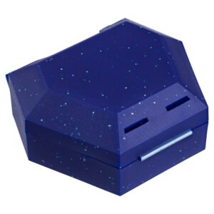 ZAHNSPANGENBOX mit Kordel blau mit Glitzer