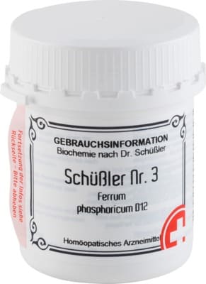 SCHÜSSLER Nr.3 Ferrum phosphoricum D 12 Tabletten