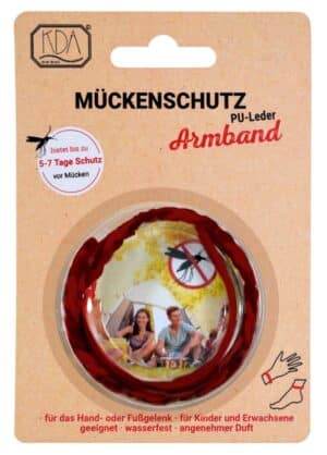 Mückenschutz Armband Pu Leder Rot Kda