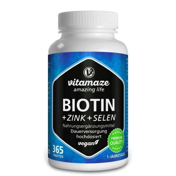 BIOTIN 10 mg hochdosiert+Zink+Selen