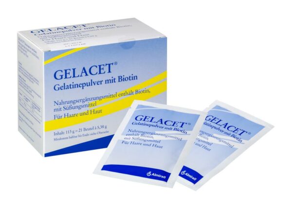 GELACET Gelatinepulver mit Biotin im Beutel