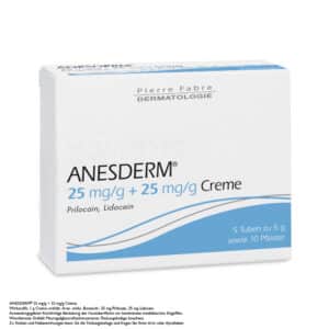 ANESDERM 25 mg/g + 25 mg/g Creme + 10 Pflaster