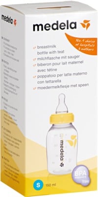 MEDELA Muttermilchflasche 150 ml mit Sauger S (langsamer Fluss)