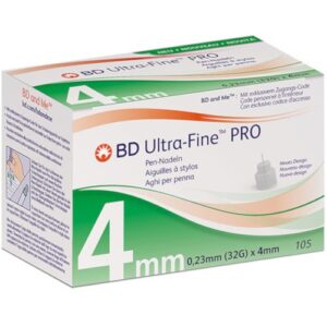 Bd Ultra-fine Pro Pen-nadeln 4 mm 32 G