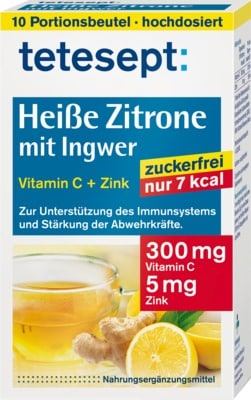 tetesept Heiße Zitrone mit Ingwer +  Vitamin C + Zink zuckerfrei