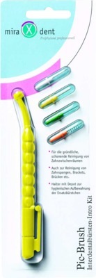 MIRADENT Interd.PIC-Brush Intro Kit gelb 1Hal.+4B.