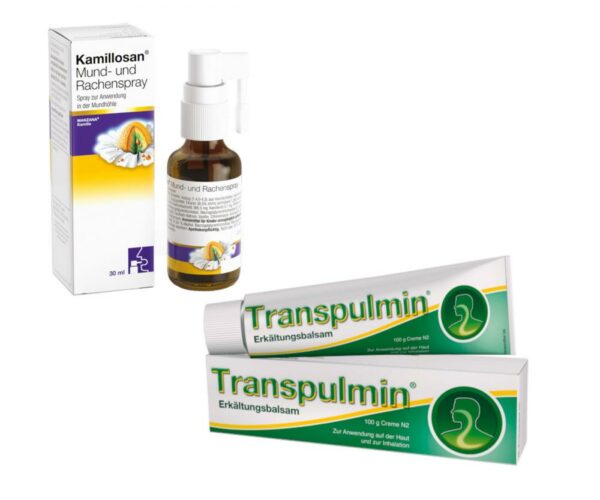 Transpulmin Erkältungsbalsam & Kamillosan Mund- und Rachenspray Set