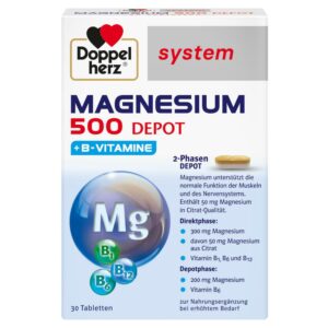 Doppelherz system MAGNESIUM 500 DEPOT + B-Vitamine