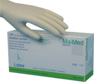 MaiMed sinsitiv PF Untersuchungshandschuhe unsteril Latex L