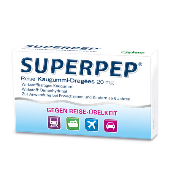 Superpep Reise Kaugummi-Dragees 20mg